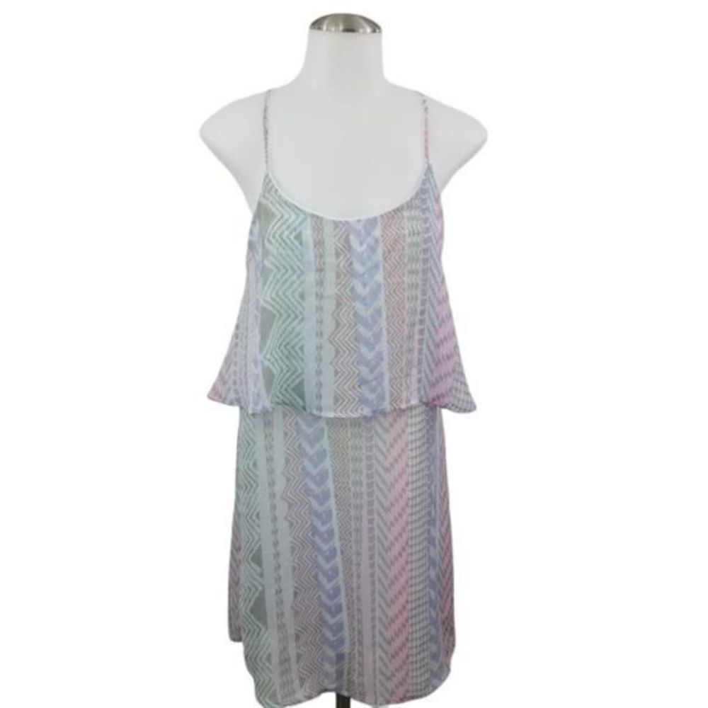 everly Small spaghetti strap pastel easter dress chevron blouson spaghetti strap